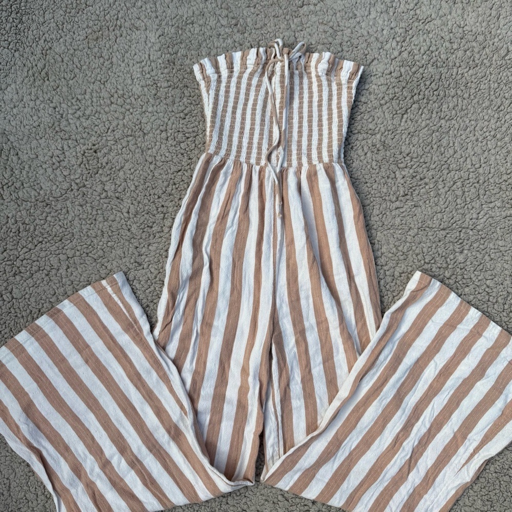 Billabong Beige and White Striped Jumpsuit - Picture 3 of 5